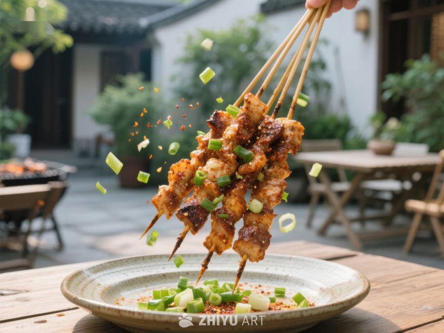 美味串烧，户外庭院美食享受 426