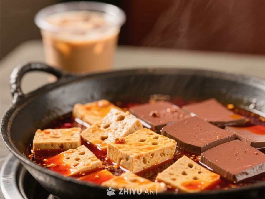 热气腾腾的火锅豆腐 517