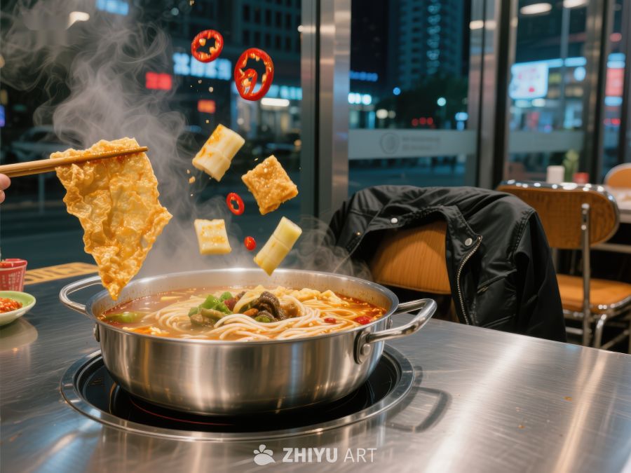 热气腾腾的火锅与炸豆腐 553