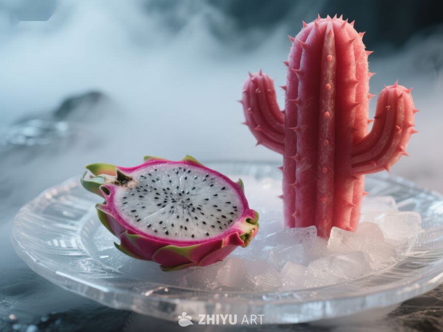 冰镇火龙果与仙人掌造型甜品 34
