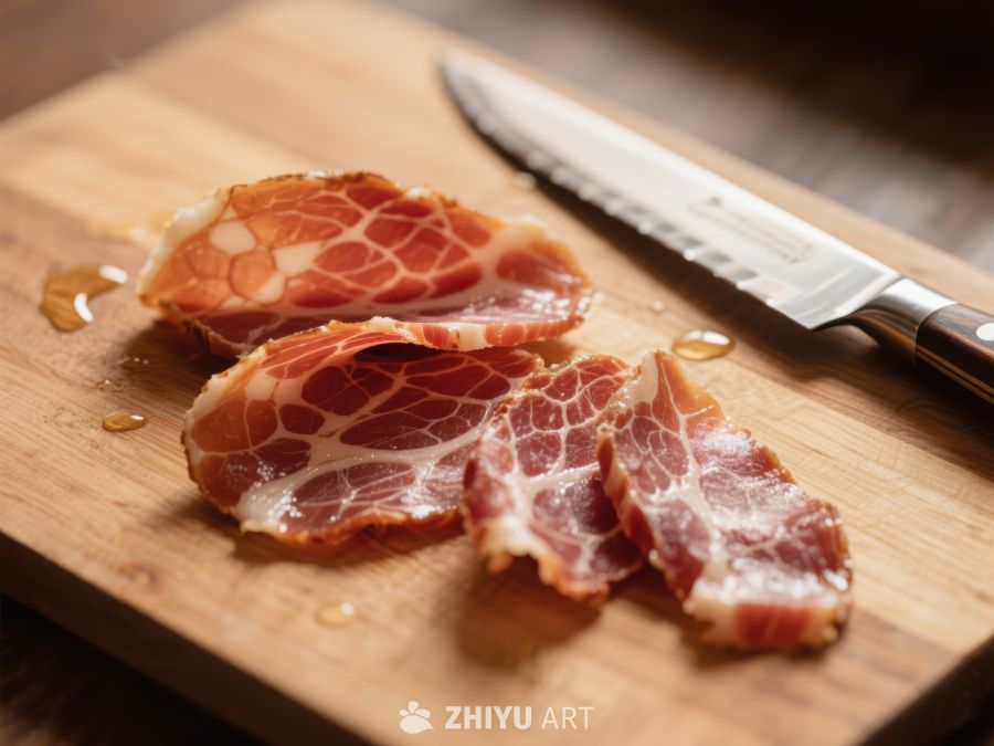 切片风干肉与刀具 846