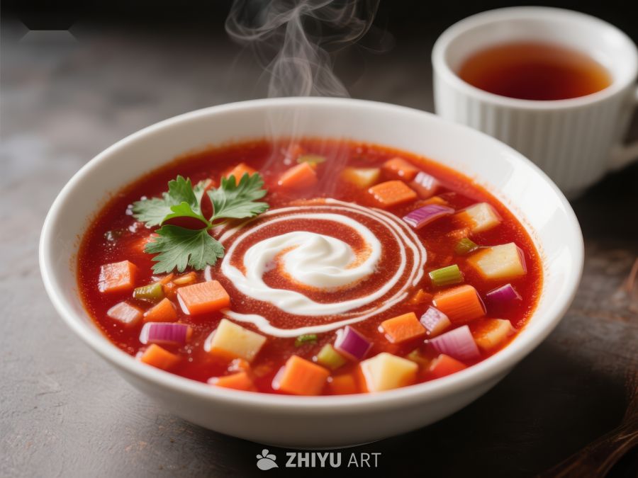 热腾腾的蔬菜汤配酸奶油 1003