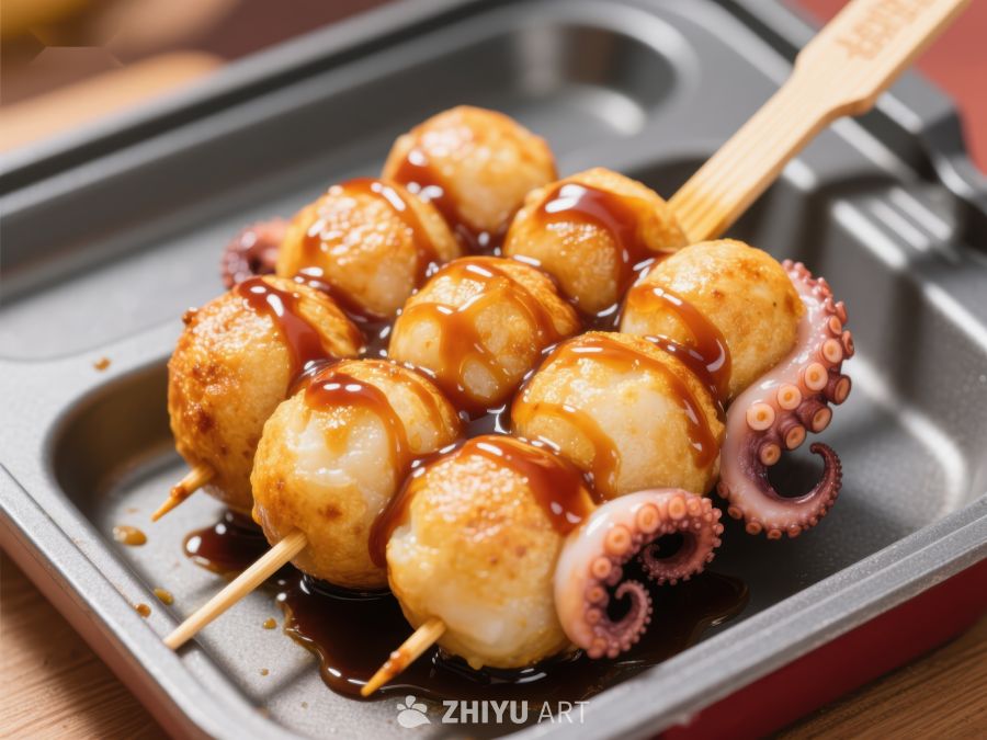 章鱼小丸子串烧特写 1363