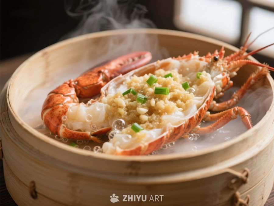 蒸龙虾配蒜蓉香葱 1374