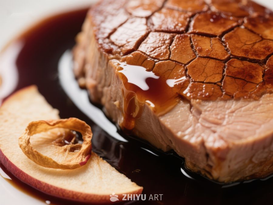 烤肉配苹果片与酱汁 321
