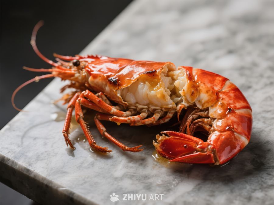 烤制波士顿龙虾特写