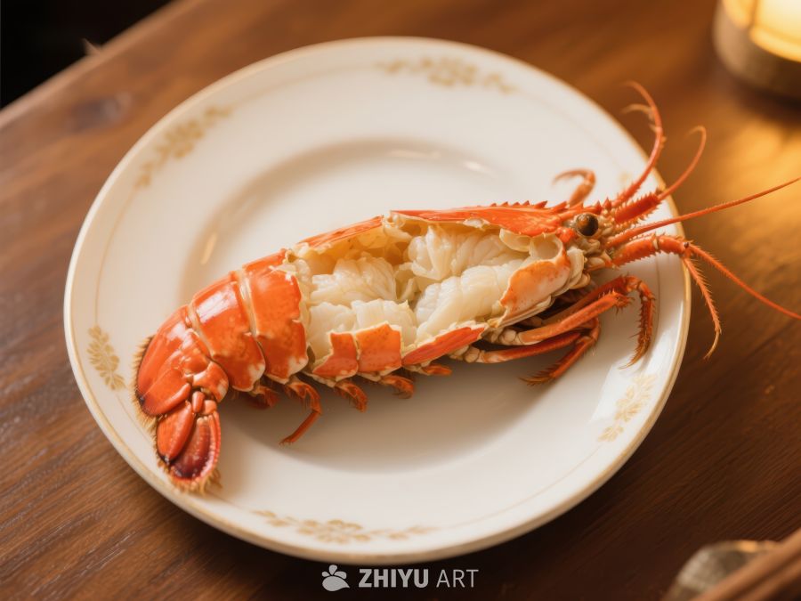 盘中美味龙虾，色泽诱人
