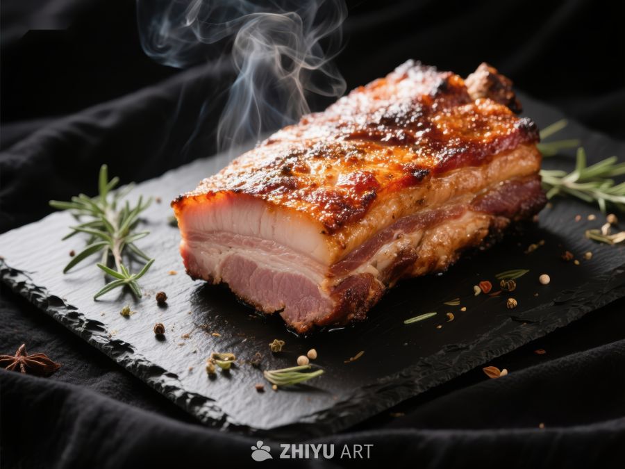 香煎五花肉，热气腾腾