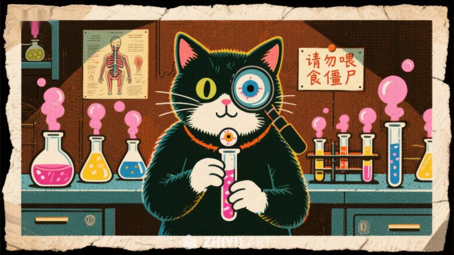 实验室中的猫科学家