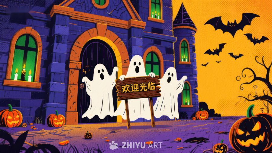 万圣节幽灵欢迎光临