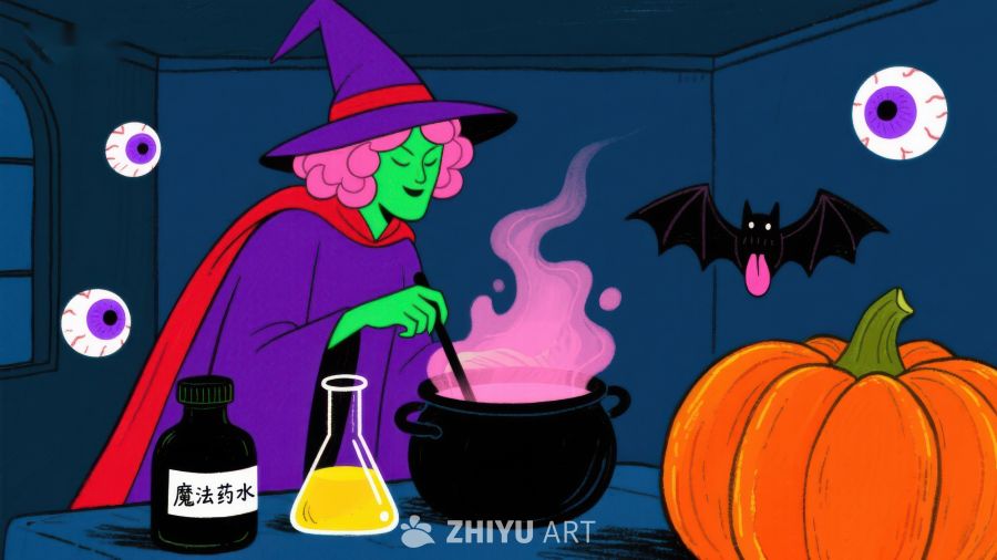 女巫酿造魔法药水