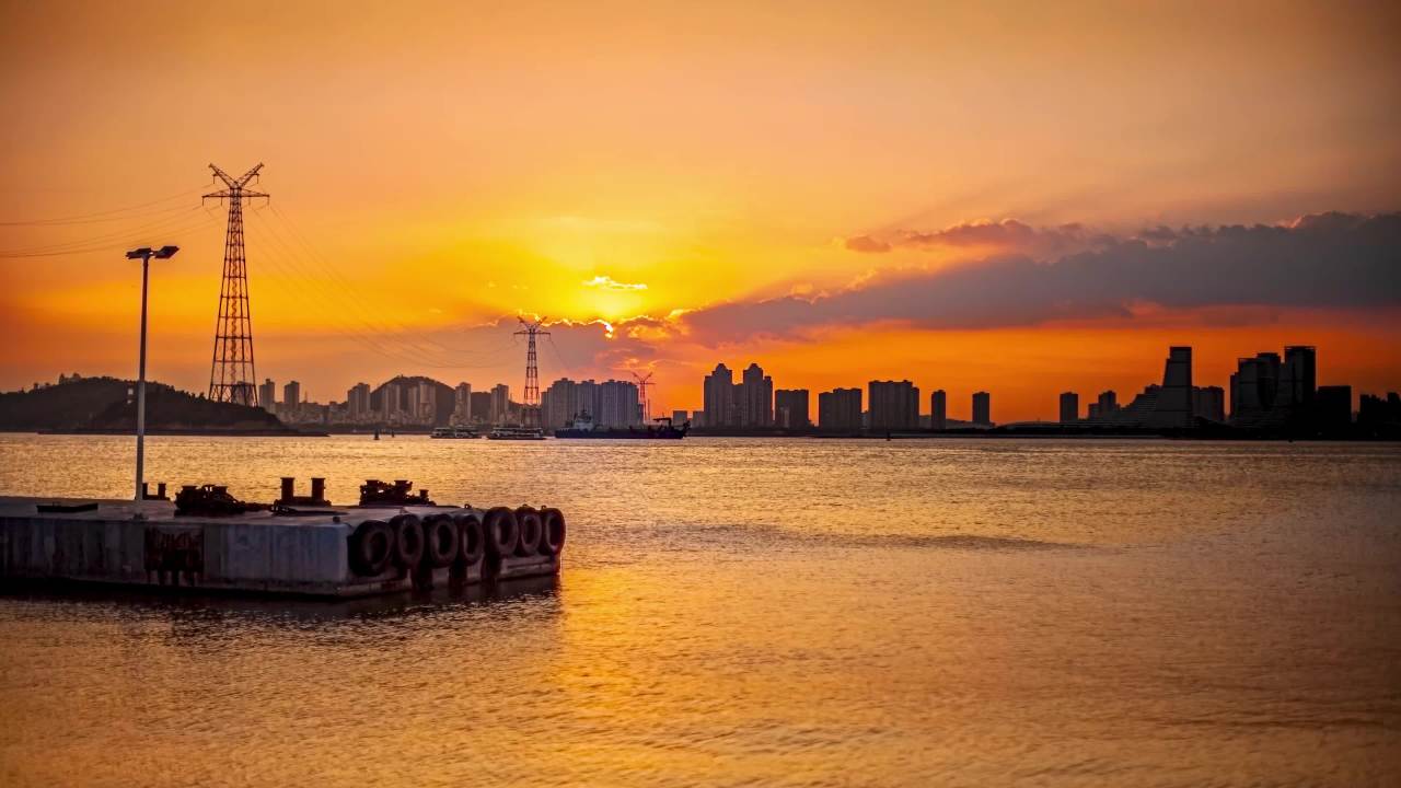 厦门海湾公园日落延时