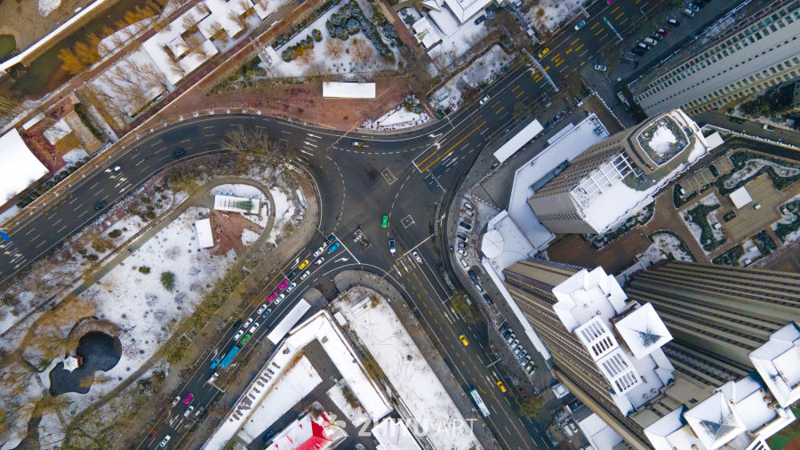 雪后兰州城市航拍 8