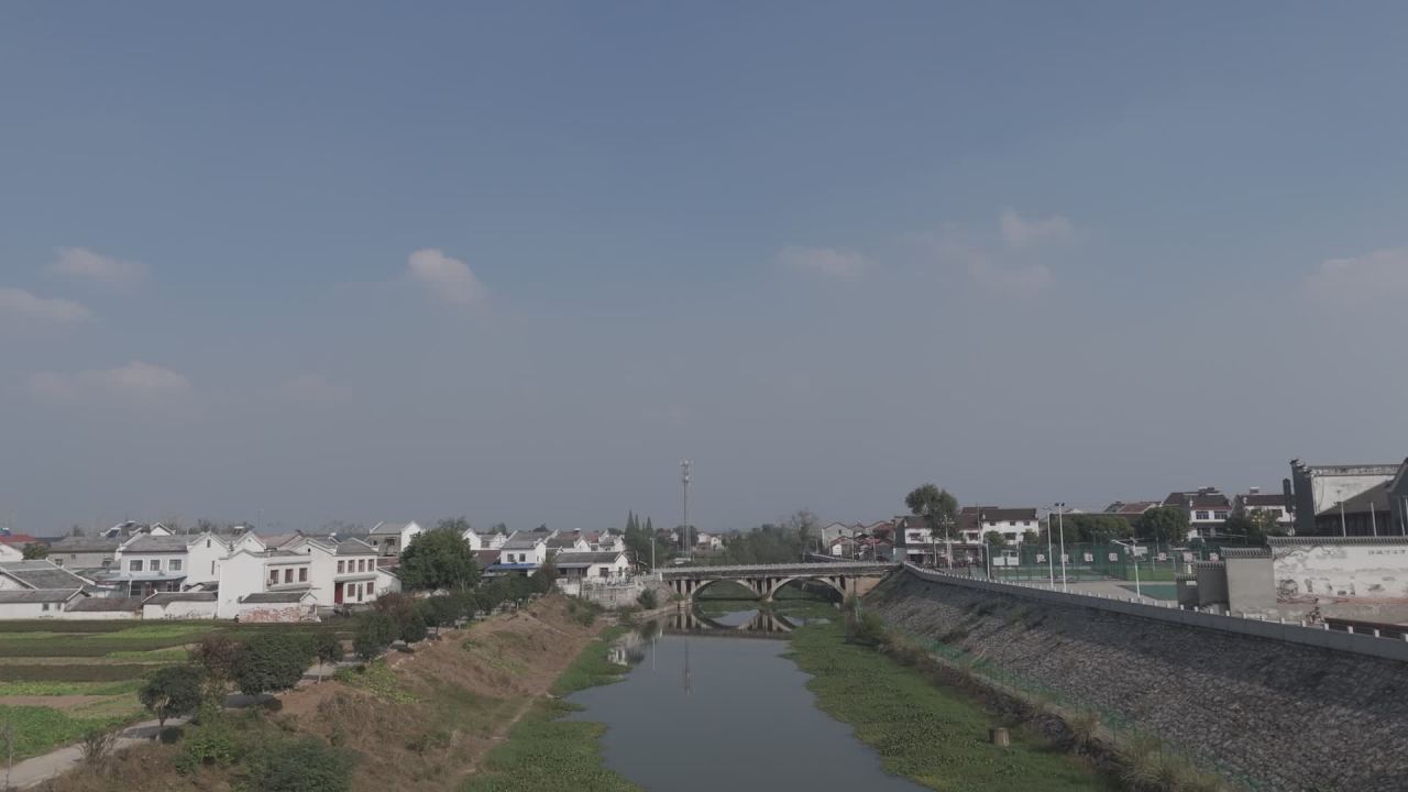 乡村河流航拍景色