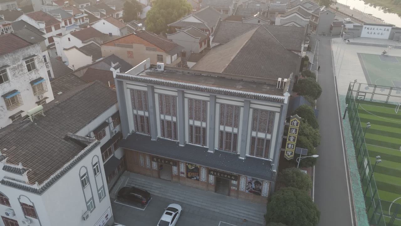 古镇晨景航拍