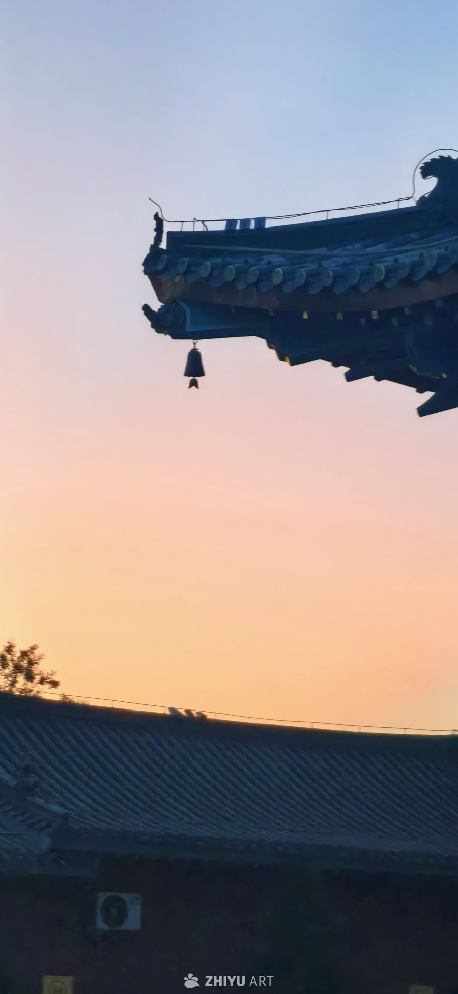 古刹黄昏剪影