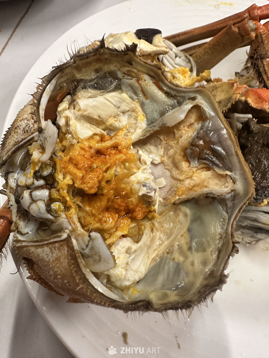 鲜美蟹黄特写