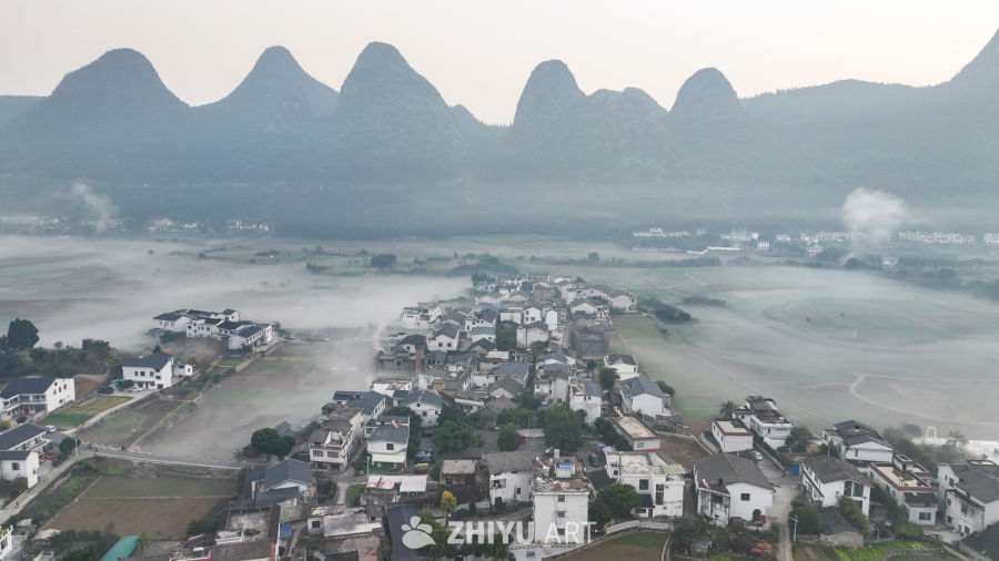 水墨画般的乡村晨景 9