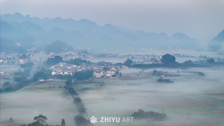 水墨画般的乡村晨景 24