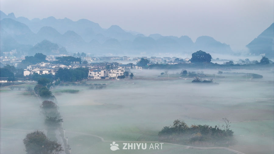 水墨画般的乡村晨景 25