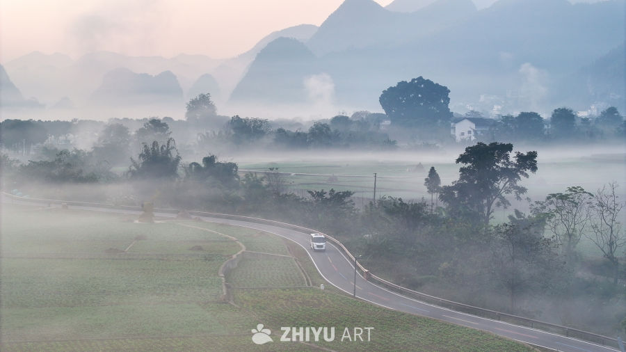 水墨画般的乡村晨景 37