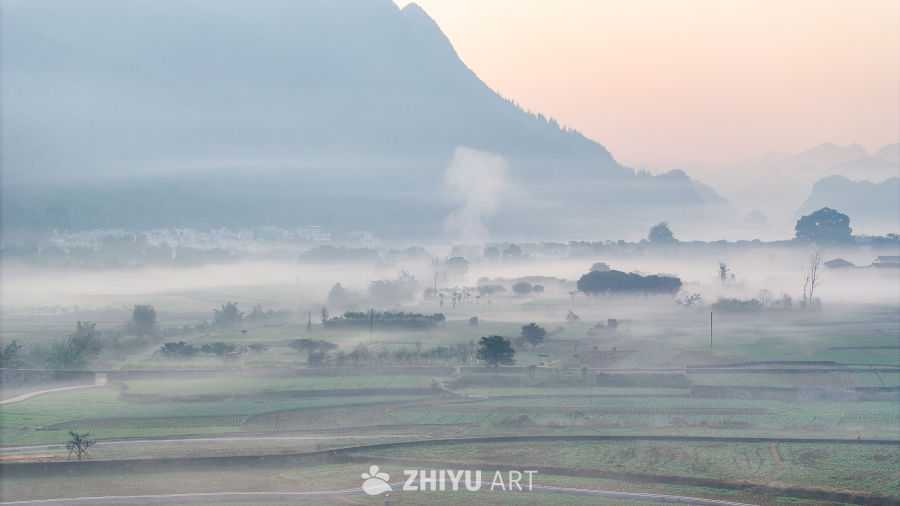 水墨画般的乡村晨景 45