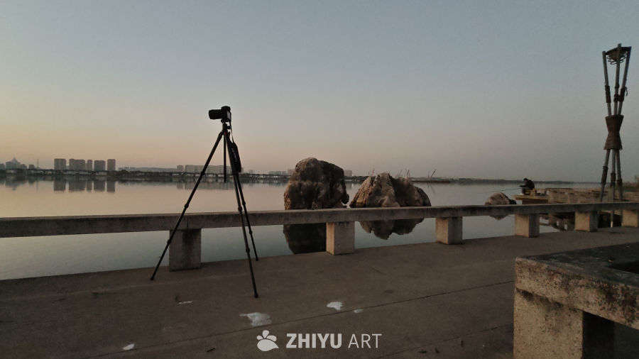 湖畔晨曦摄影