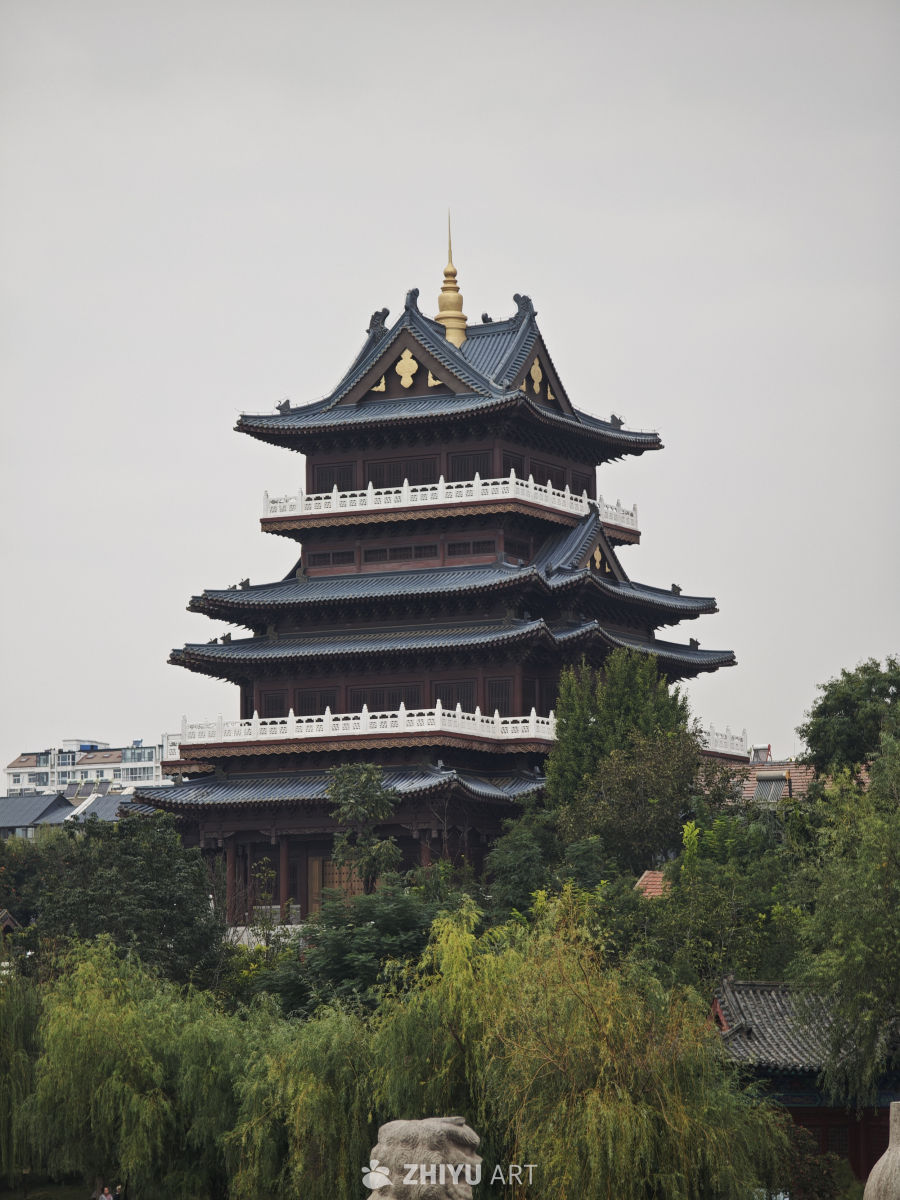 古塔映翠景