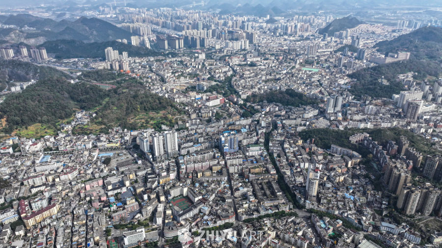 航拍贵州兴义市城市建筑  11