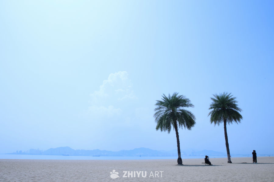 沙滩。