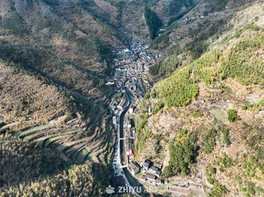 浙江金华武义山下鲍村航拍全景 9