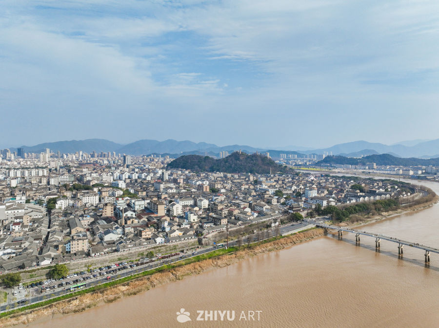航拍浙江临海台州府城城区风光 19