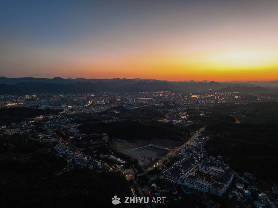 浙江台州天台县国清寺航拍全景  5
