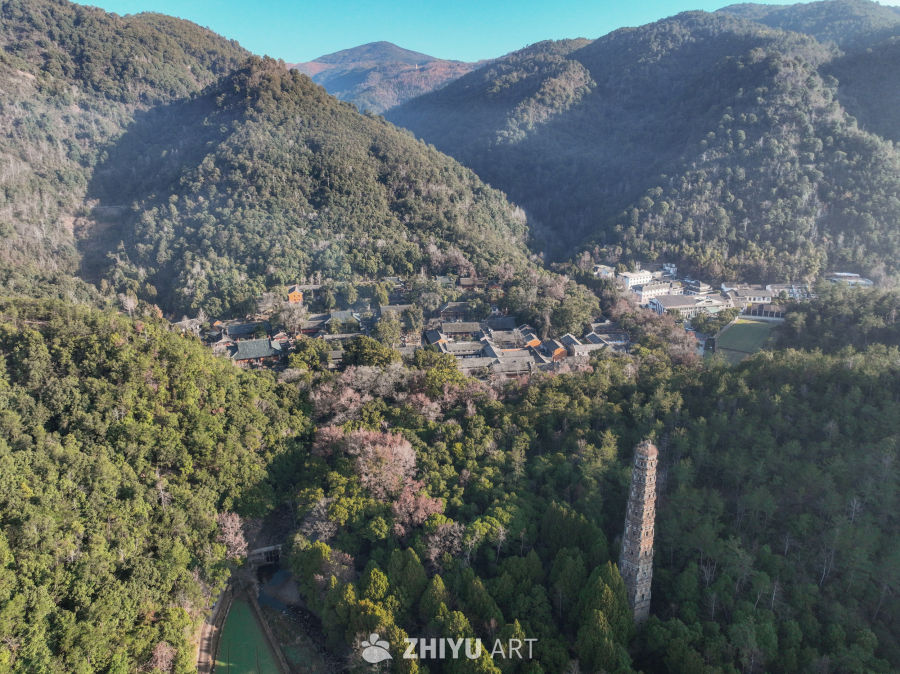 浙江台州天台县国清寺航拍全景 28