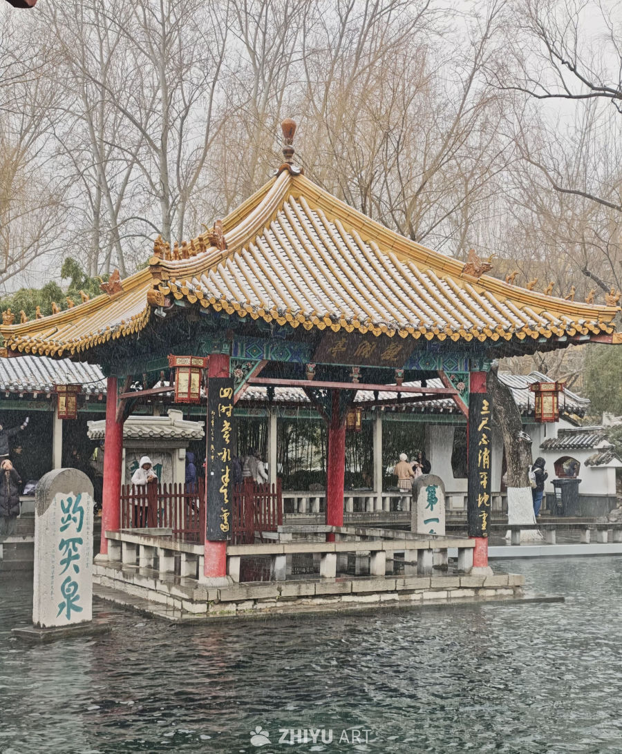 冬日古亭雪景